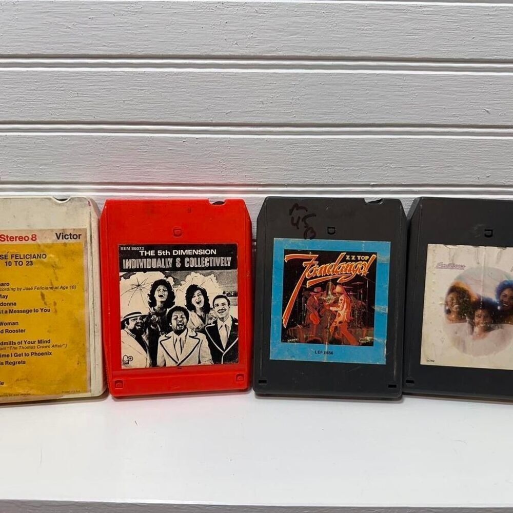 8-Track Tapes lot of 4 vintage albums ZZTop Jose Feliciano The Emotions‎ Retro